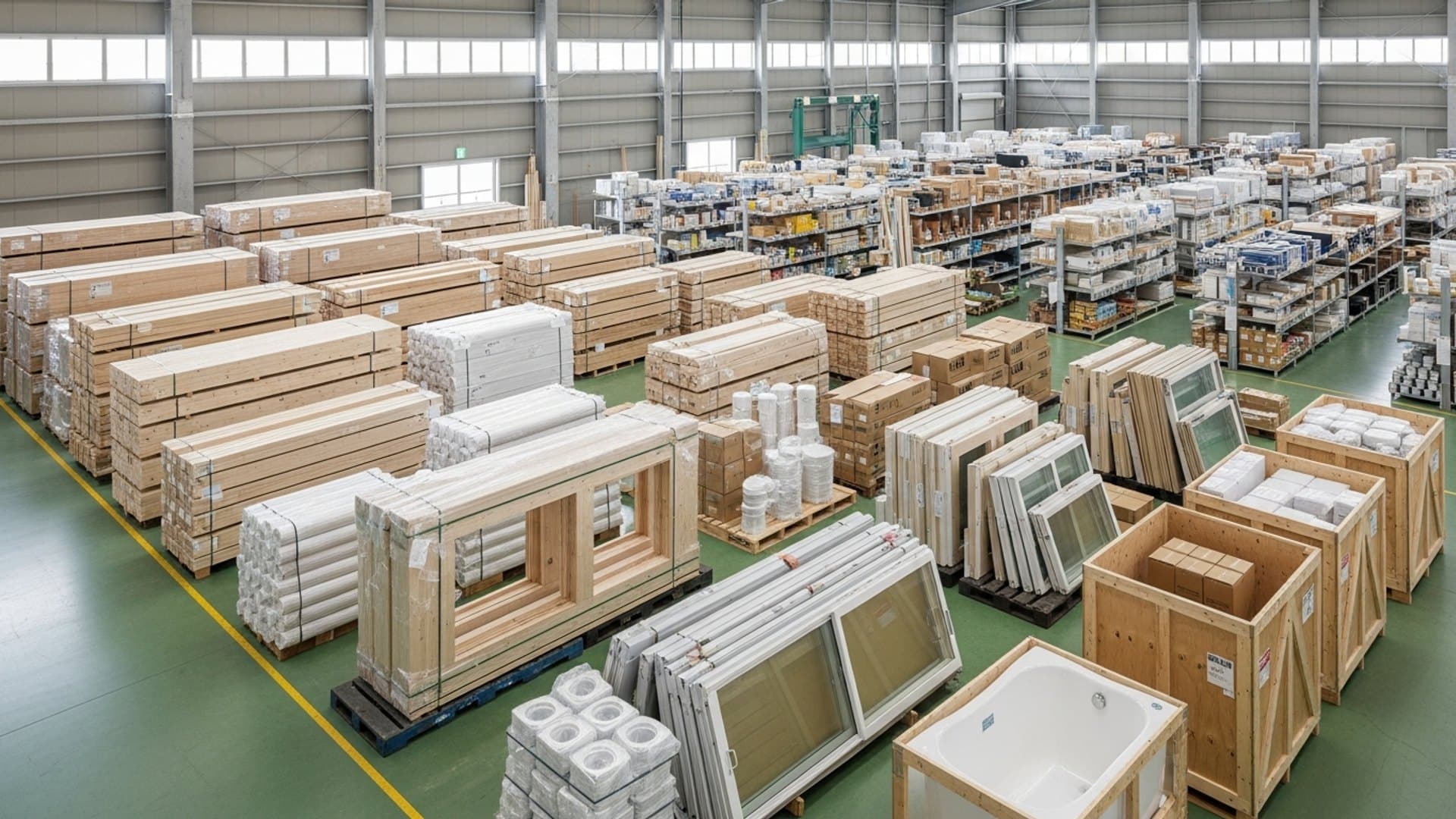 整理された建材や設備のイメージ