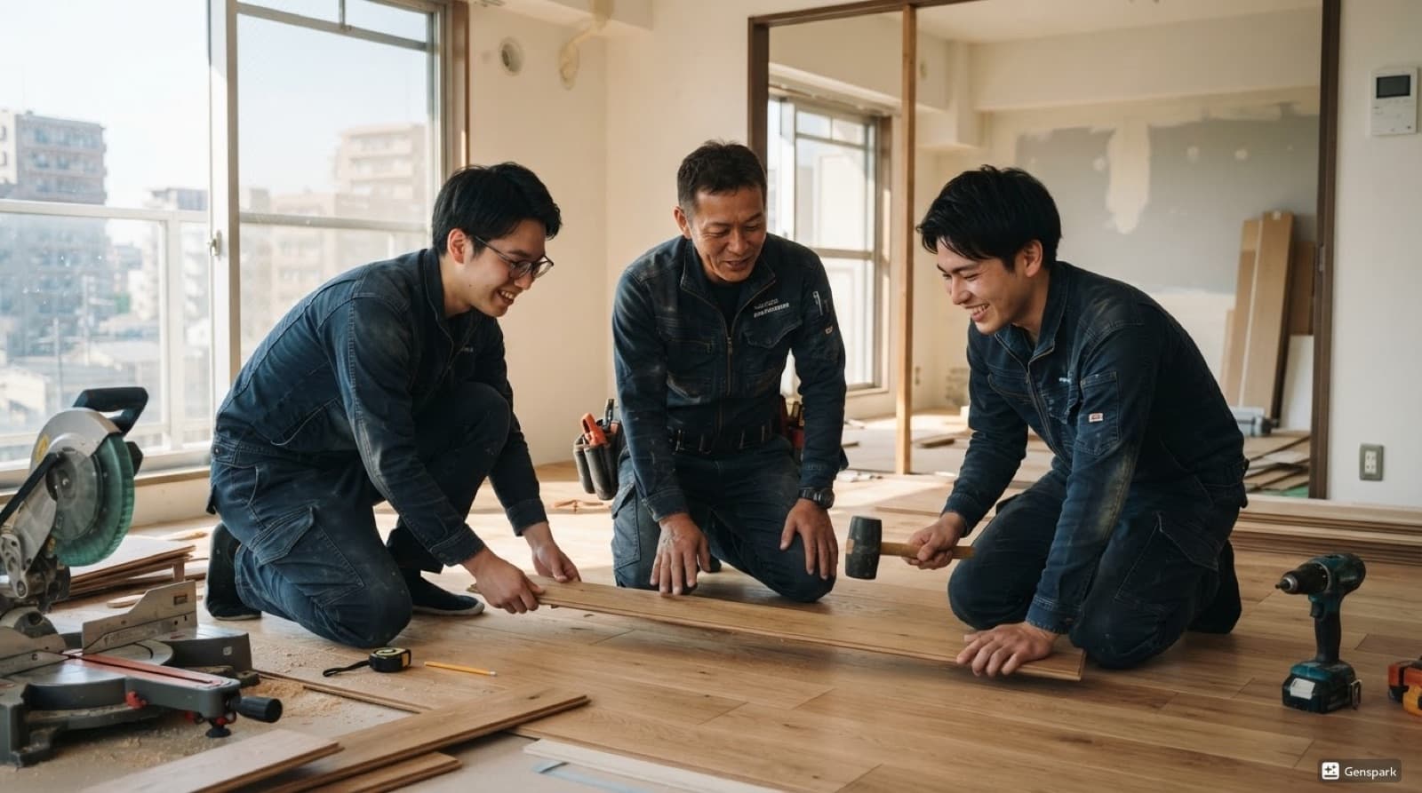 仲間と現場で働くイメージ