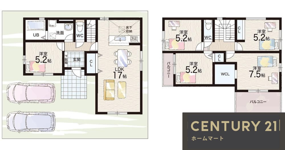 新築戸建 NEW一戸建て矢橋町（南草津駅） 4398万円の詳細情報 滋賀県草津市矢橋町 写真13 センチュリー21ホームマート