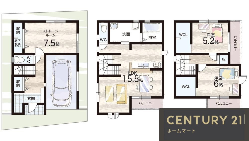 新築戸建 NEW一戸建て西大塚２（恵我ノ荘駅） 2980万円の詳細情報 大阪府松原市西大塚２ 写真12 センチュリー21ホームマート