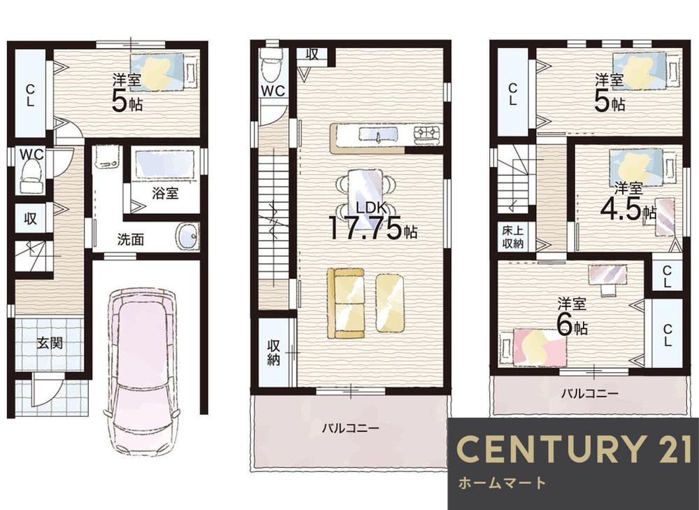 新築戸建 一戸建て八尾市高美町 全１邸 一戸建ての詳細情報 大阪府八尾市高美町２ 写真12 センチュリー21ホームマート