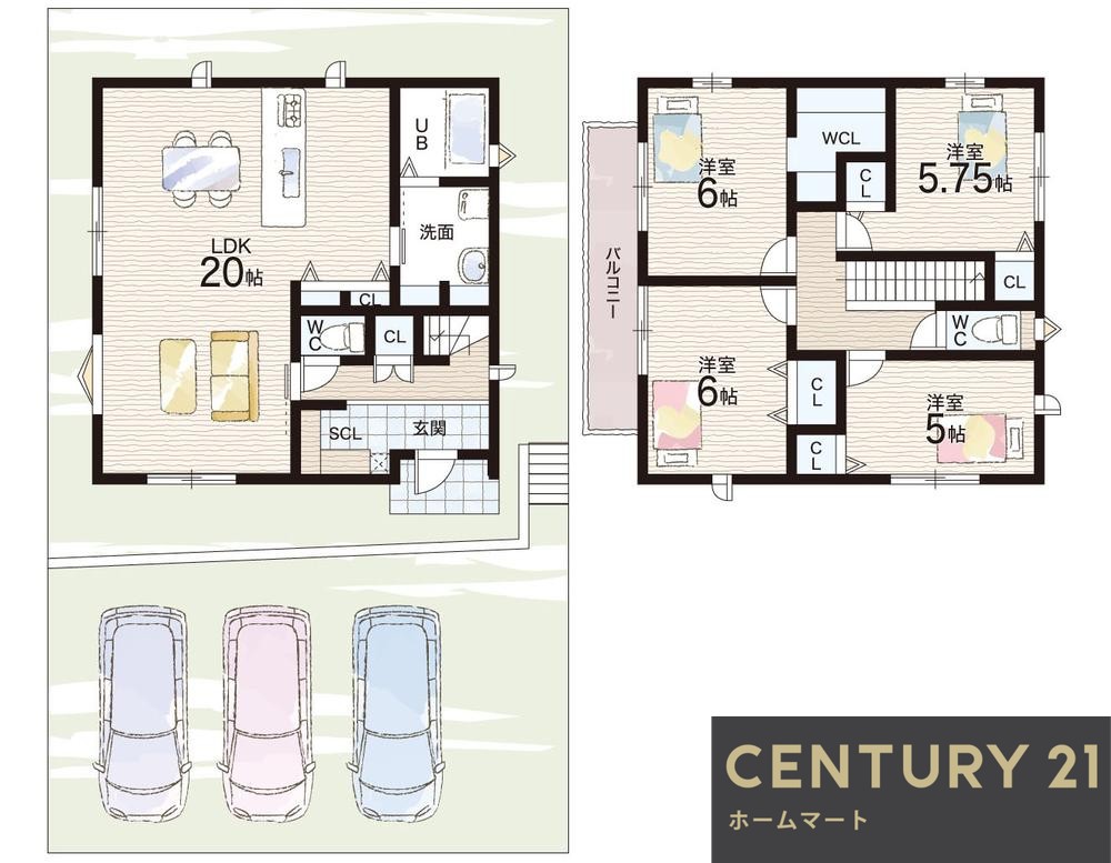 新築戸建 一戸建て緑町２（山の街駅） 3580万円・3780万円の詳細情報 兵庫県神戸市北区緑町２ 写真21 センチュリー21ホームマート