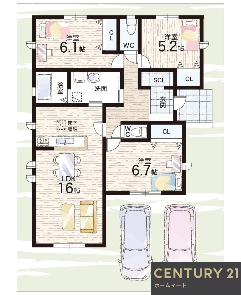 新築戸建 一戸建て東近江市林田町 一戸建て 全１６邸第２４－１・２期の詳細情報 滋賀県東近江市林田町 写真24 センチュリー21ホームマート