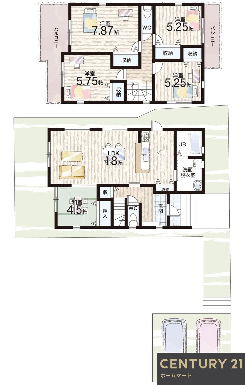 新築戸建 一戸建て学園緑ヶ丘１（学園前駅） 4080万円・4180万円の詳細情報 奈良県奈良市学園緑ヶ丘１ 写真8 センチュリー21ホームマート