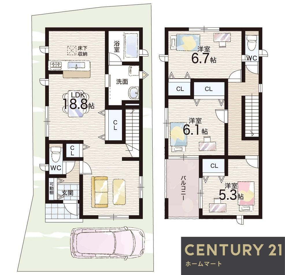 新築戸建 一戸建て交野市私市6丁目 全2邸 一戸建て 14期の詳細情報 大阪府交野市私市６ 写真24 センチュリー21ホームマート