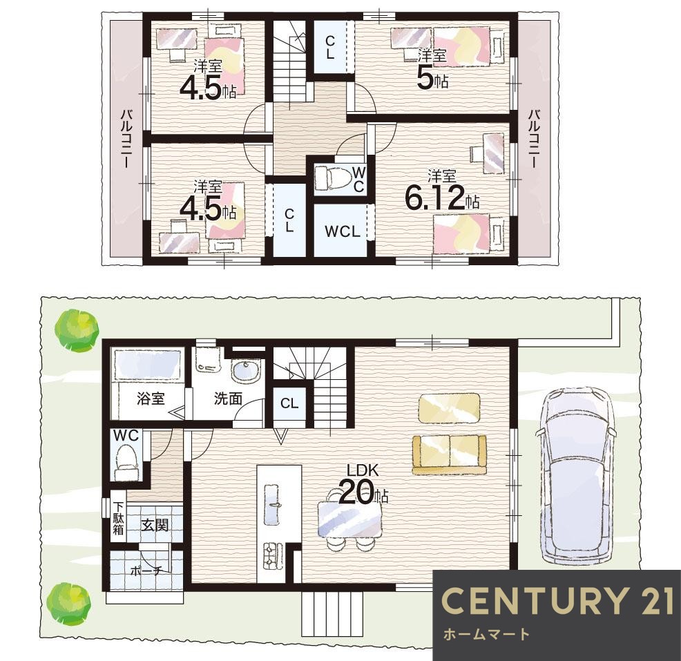 新築戸建 一戸建て箕面２（箕面駅） 5198万円の詳細情報 大阪府箕面市箕面２ 写真6 センチュリー21ホームマート