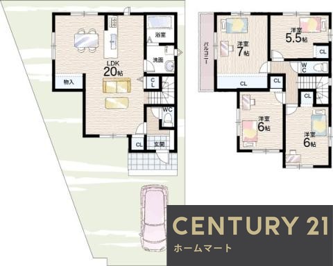 新築戸建 一戸建て甲賀市水口町虫生野中央 一戸建て 全２邸第１期の詳細情報 滋賀県甲賀市水口町虫生野中央 写真21 センチュリー21ホームマート