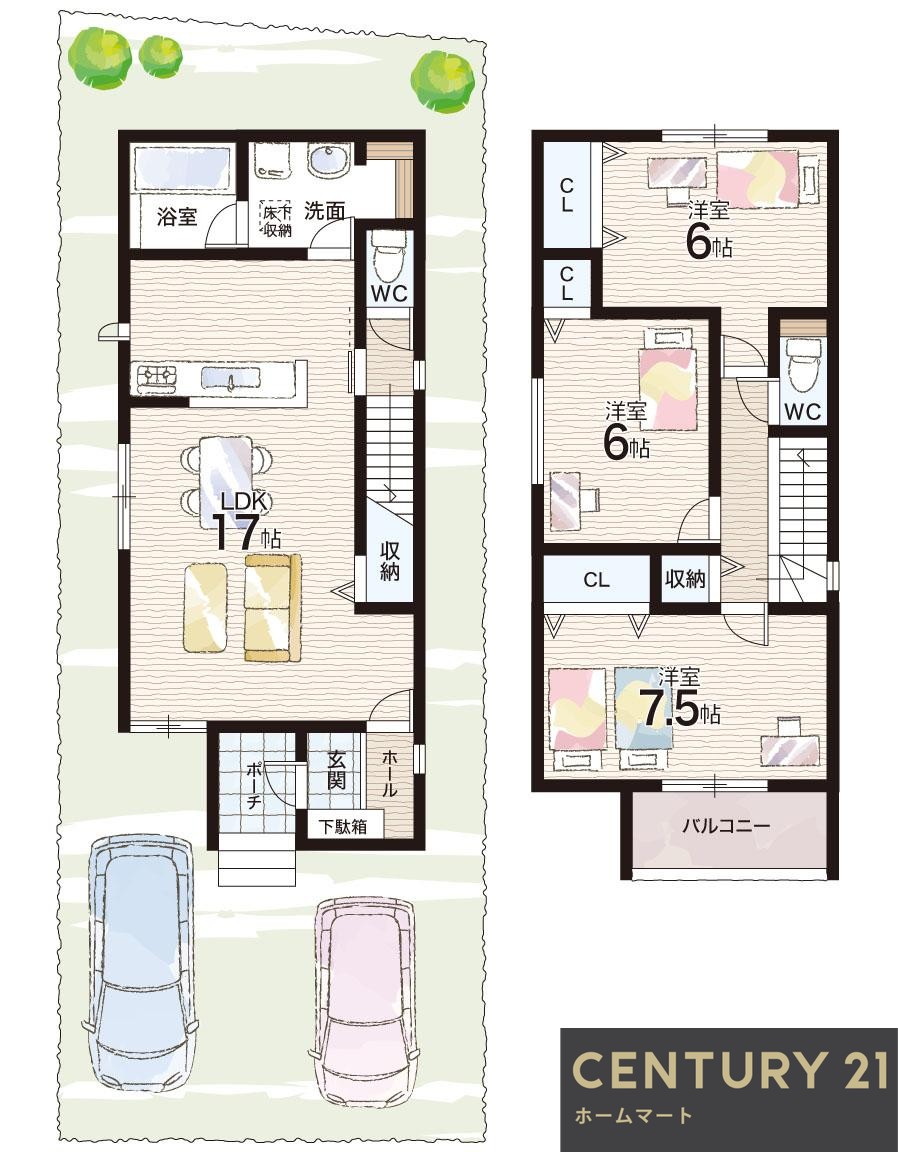 新築戸建 NEW一戸建て鹿の子台北町５（神鉄道場駅） 3780万円～4180万円の詳細情報 兵庫県神戸市北区鹿の子台北町５ 写真17 センチュリー21ホームマート